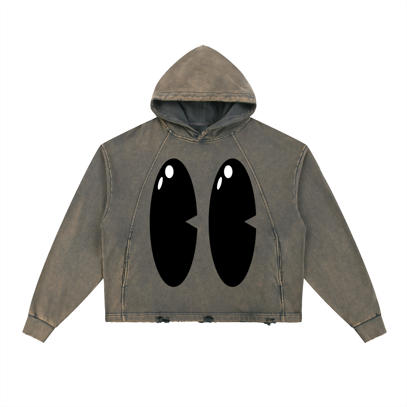 Vintage Washed Frayed-Hem Hoodie