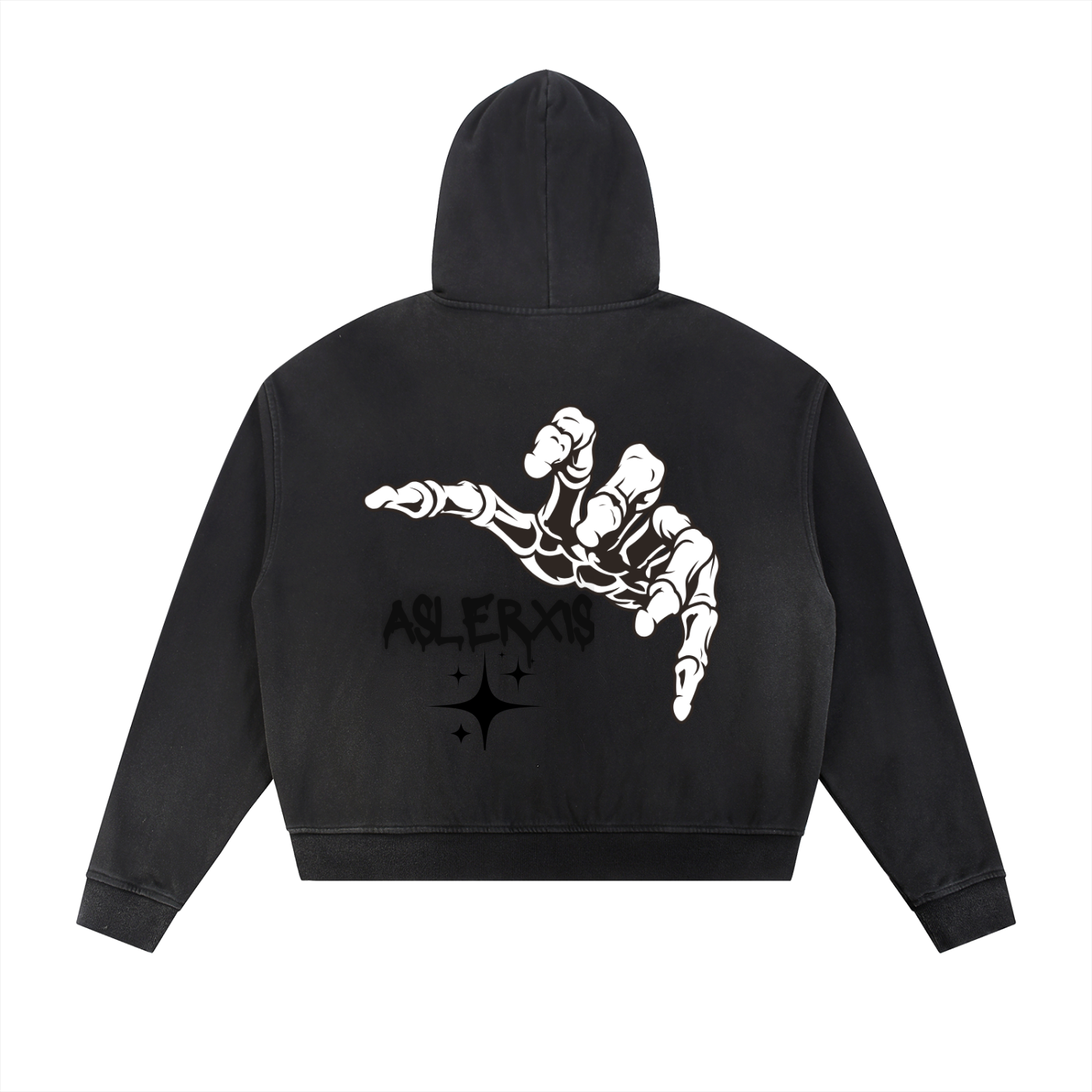 Sun Fade Frayed Raw Edge Fleece Zip Hoodie