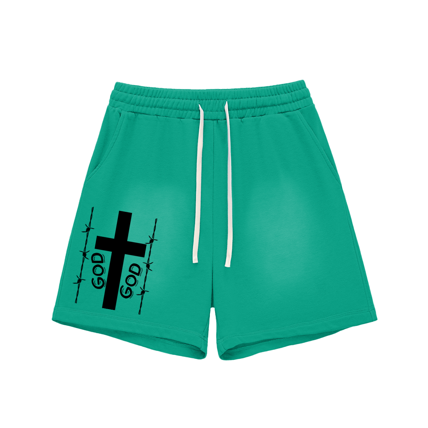 Sun Fade Raw Edge Cotton Shorts