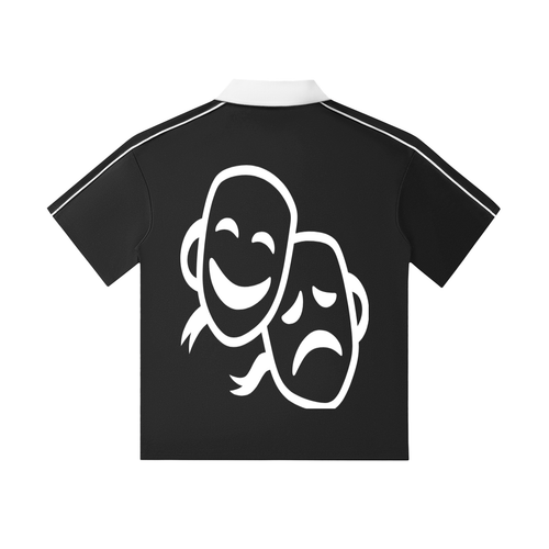 Contrast Collar Short-Sleeve Polo Shirt