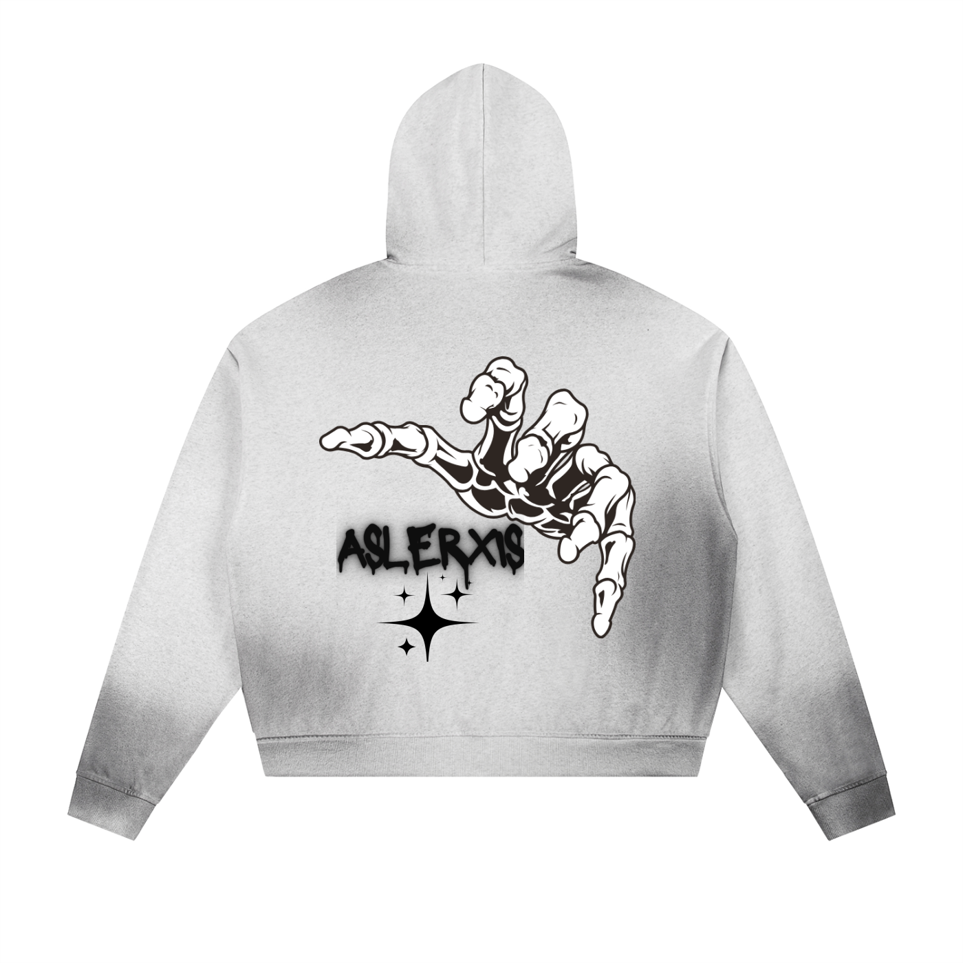 Sun Fade Frayed Raw Edge Fleece Zip Hoodie