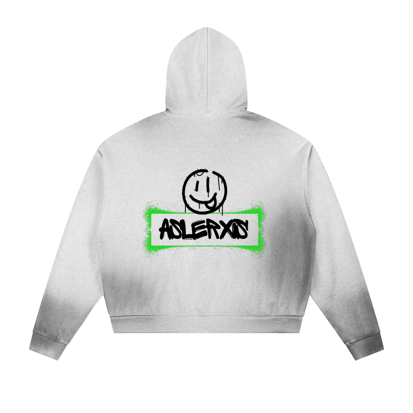 Sun Fade Frayed Raw Edge Fleece Zip Hoodie