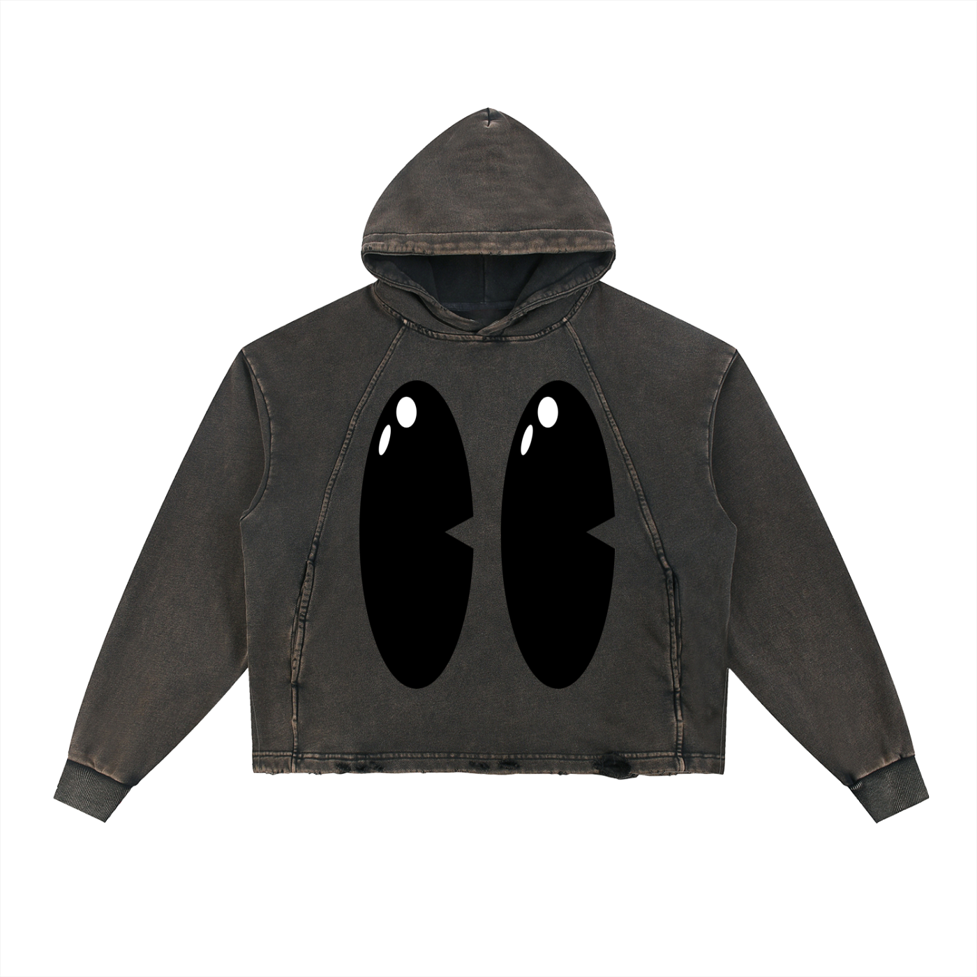 Vintage Washed Frayed-Hem Hoodie