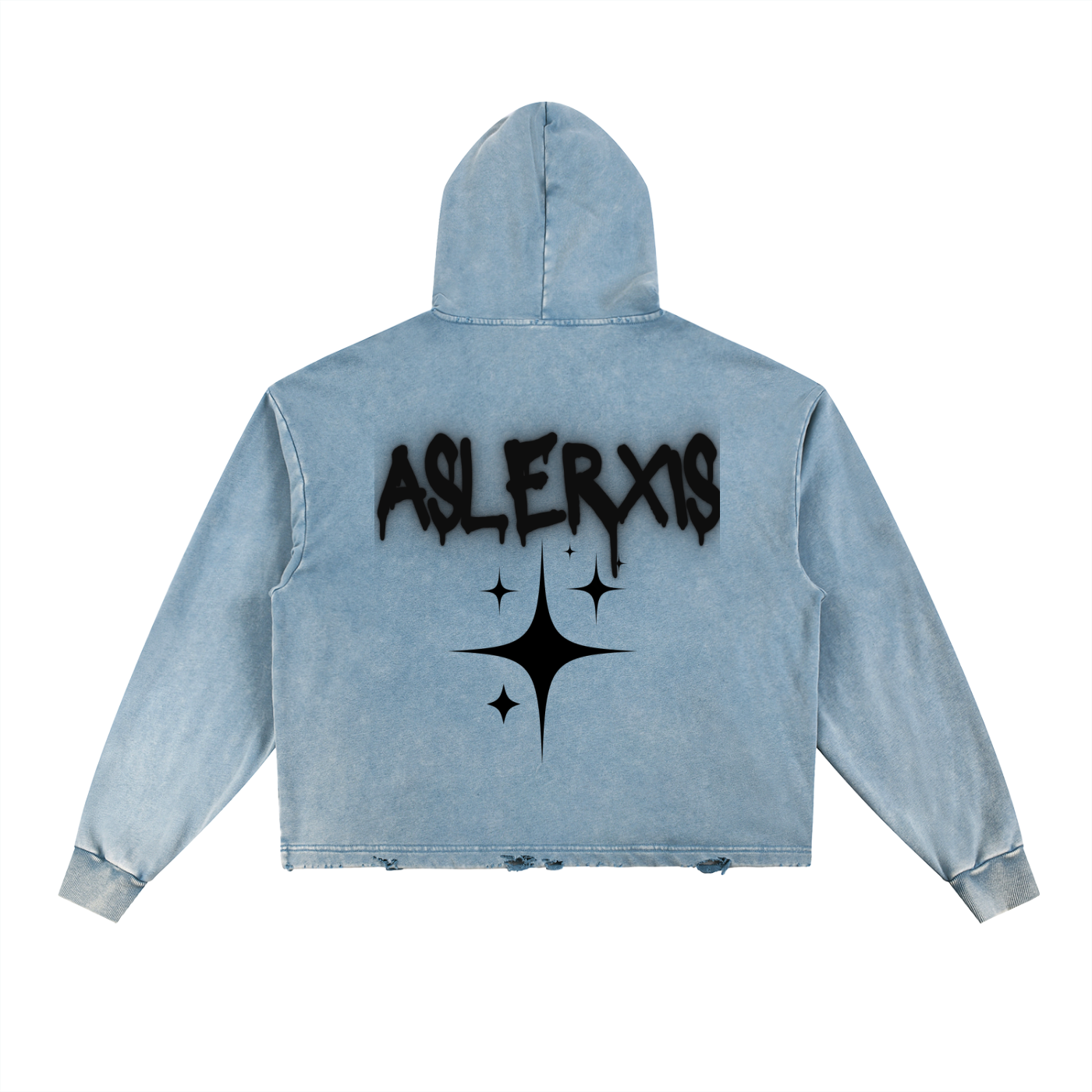 Vintage Washed Frayed-Hem Hoodie