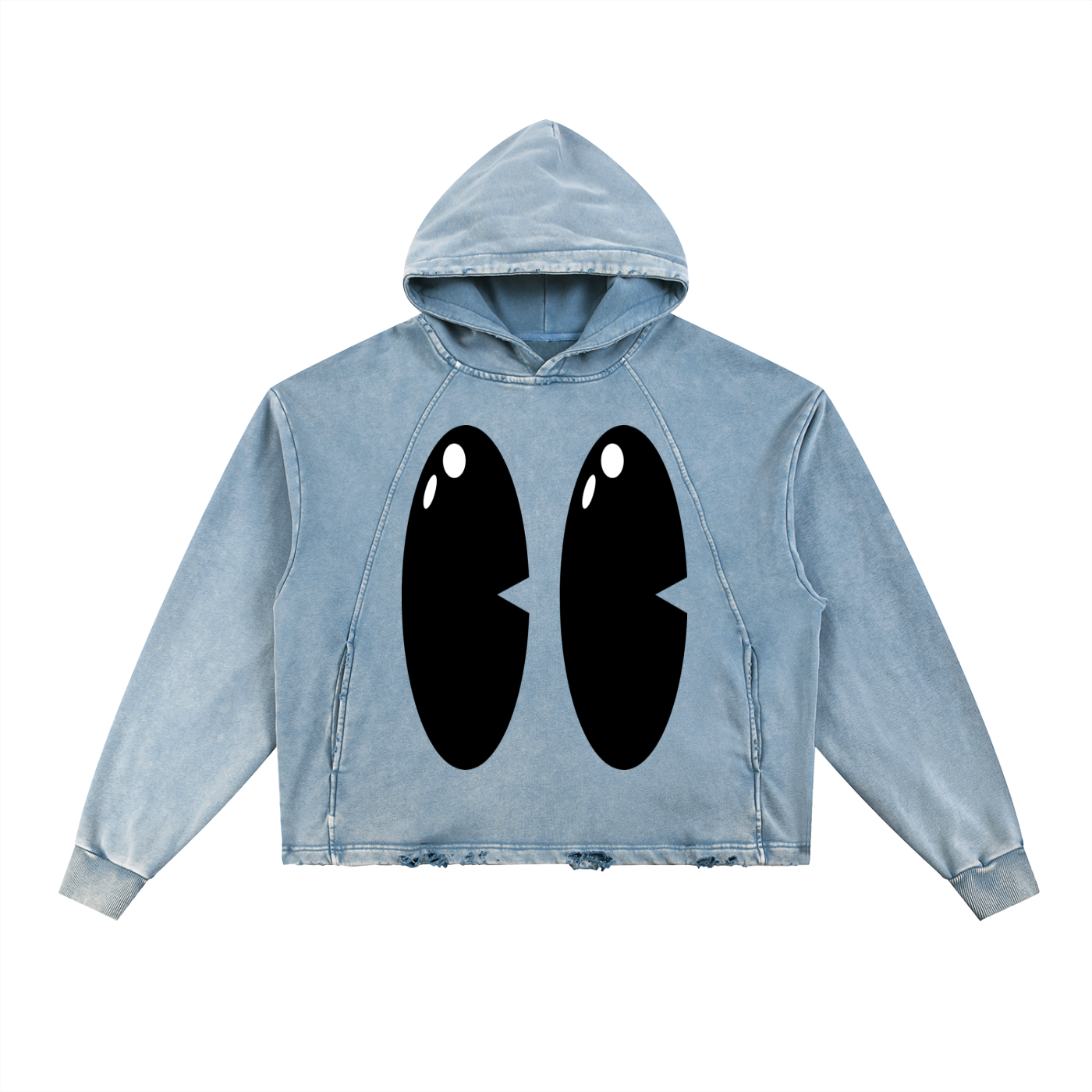 Vintage Washed Frayed-Hem Hoodie